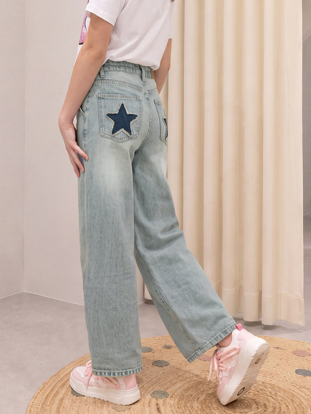 Lil Tomatoes Girls Wide Leg Denim Jeans