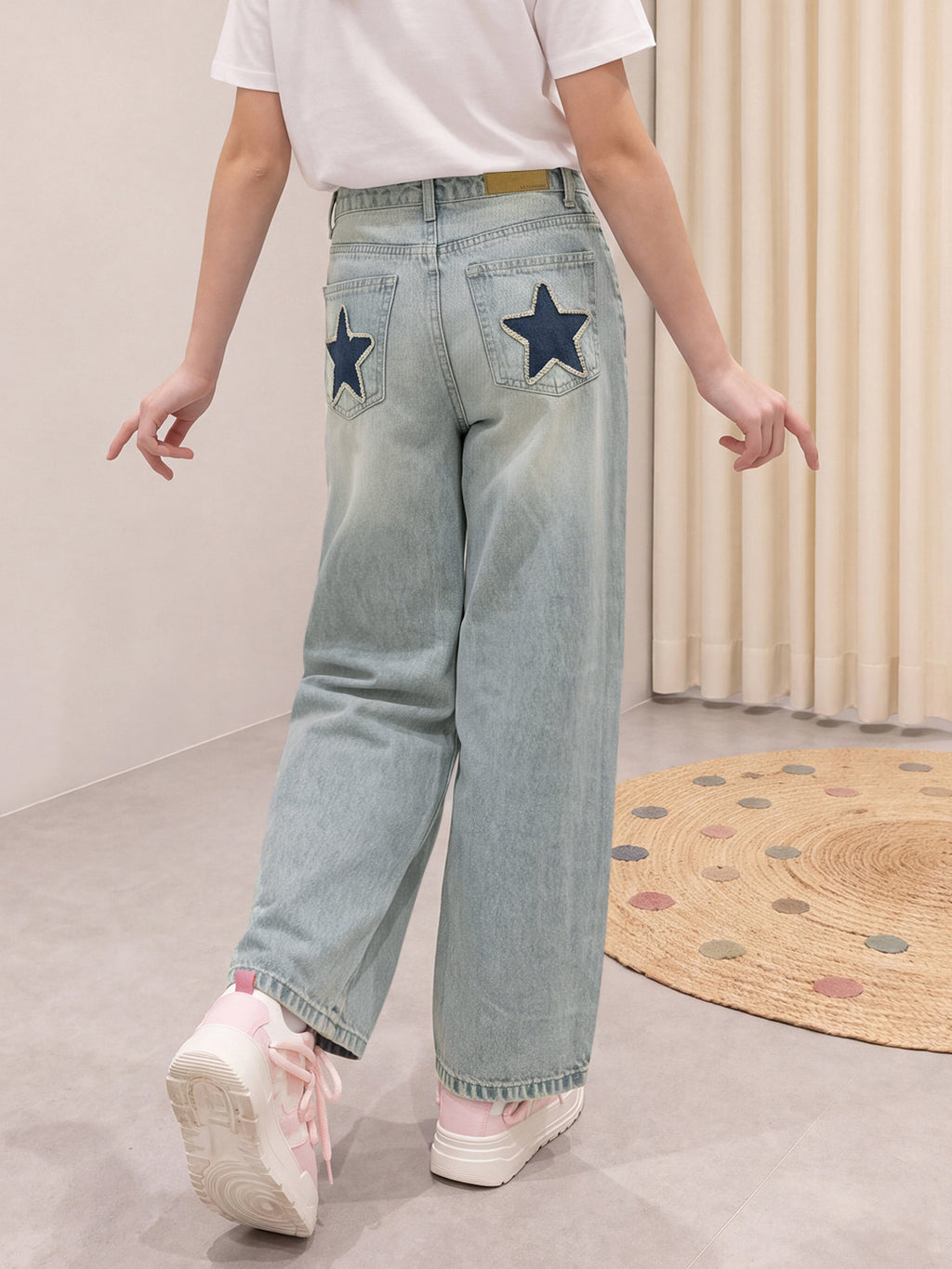 Lil Tomatoes Girls Wide Leg Denim Jeans