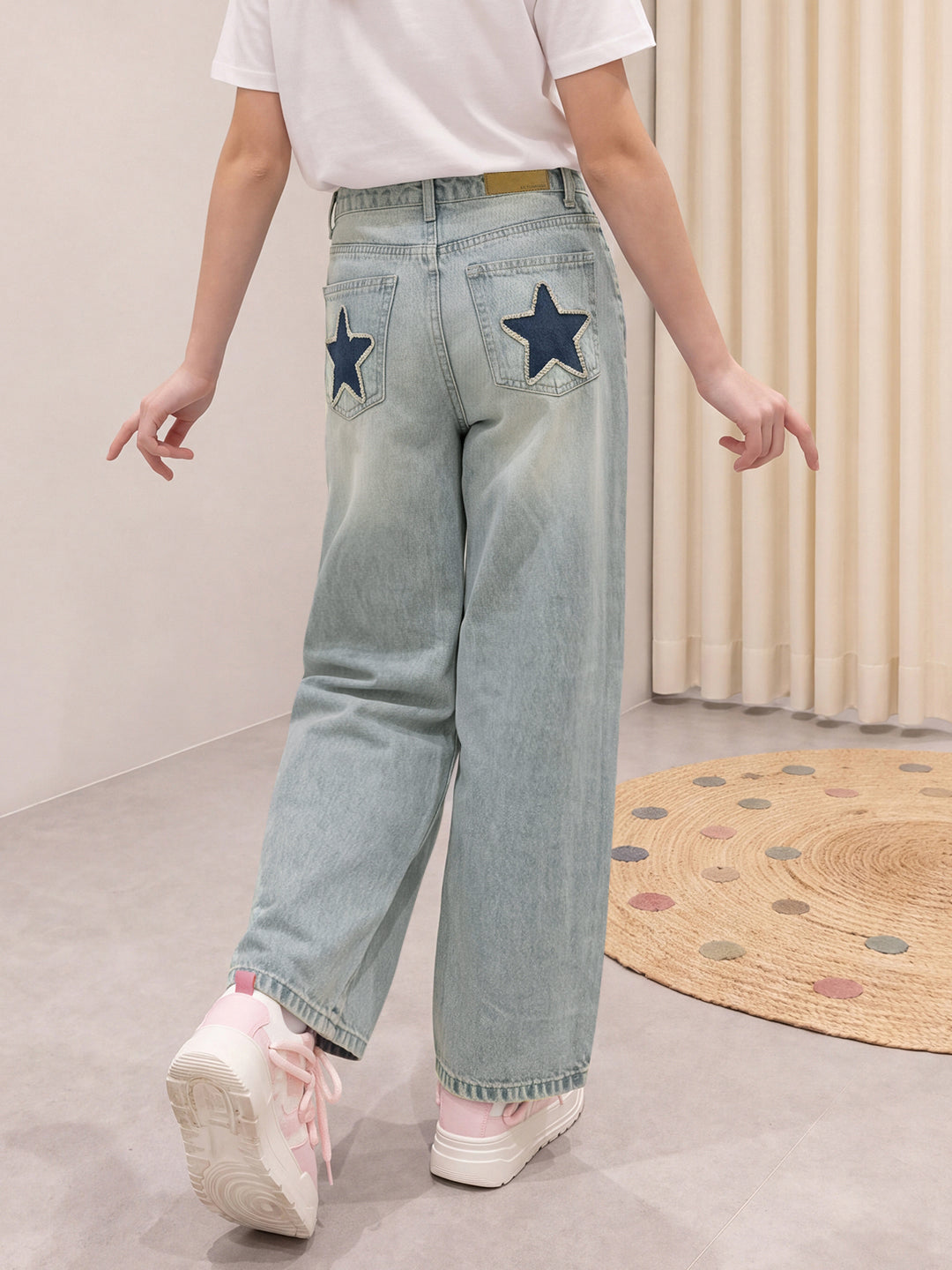 Lil Tomatoes Girls Wide Leg Denim Jeans