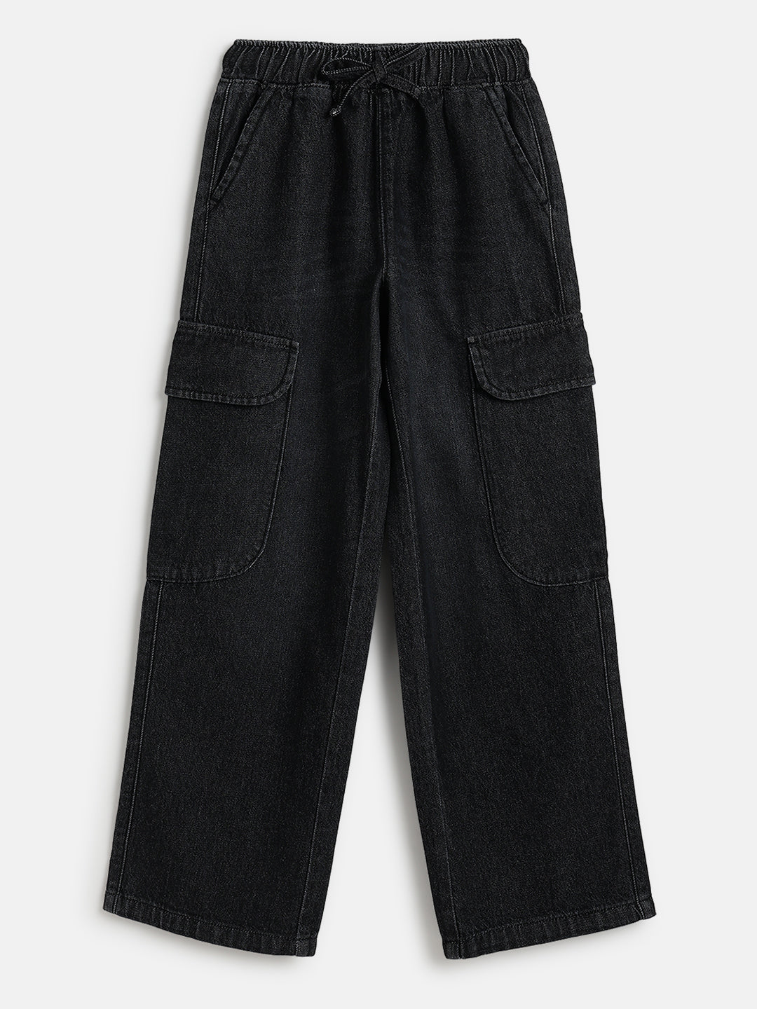 Lil Tomatoes Girls Wide Leg Cargo Denim Jeans