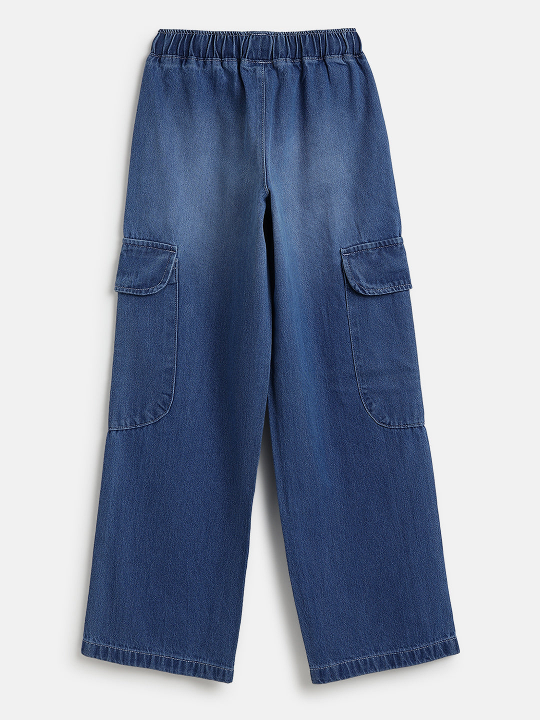 Lil Tomatoes Girls Wide Leg Cargo Denim Jeans