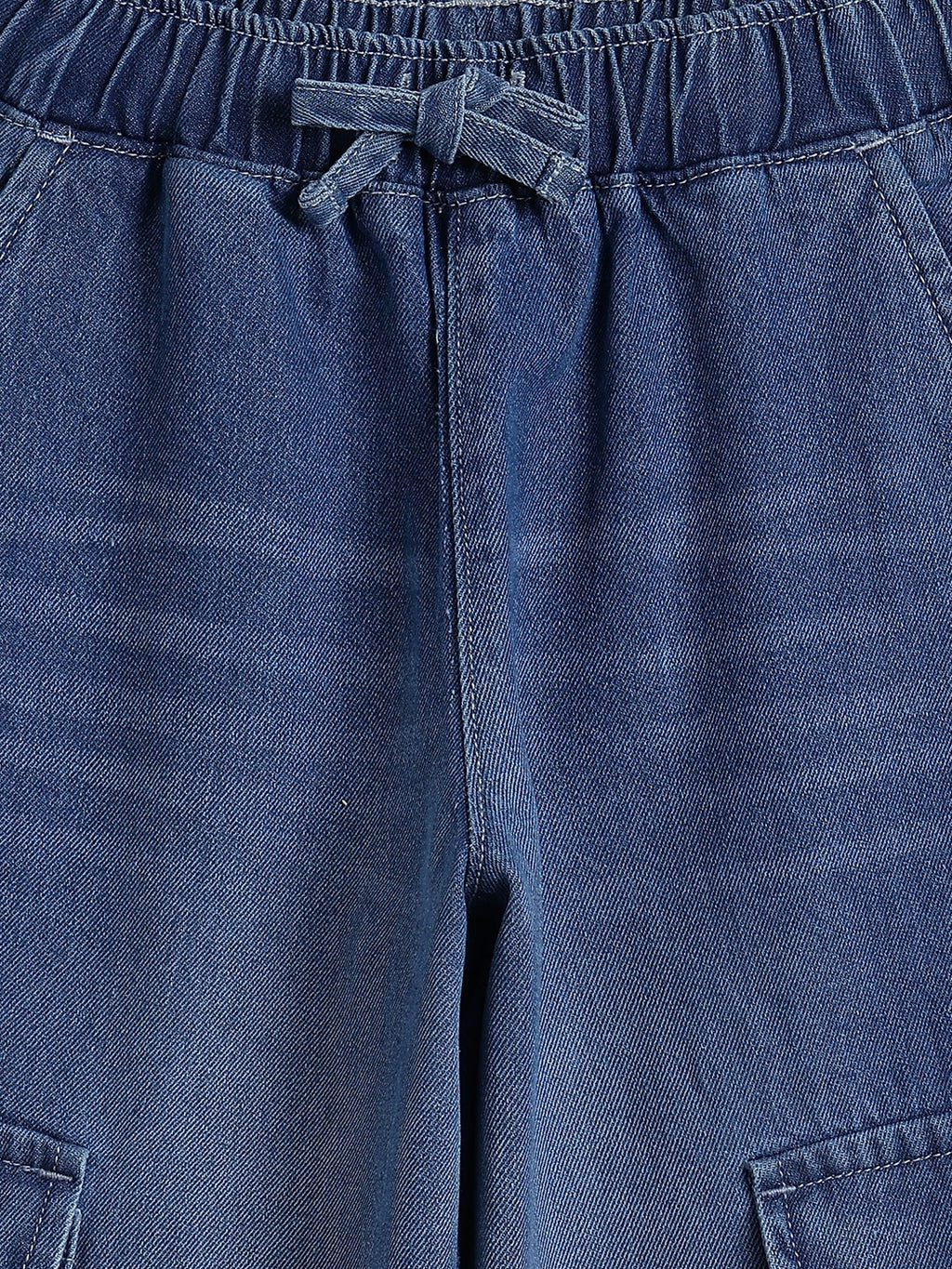 Lil Tomatoes Girls Wide Leg Cargo Denim Jeans