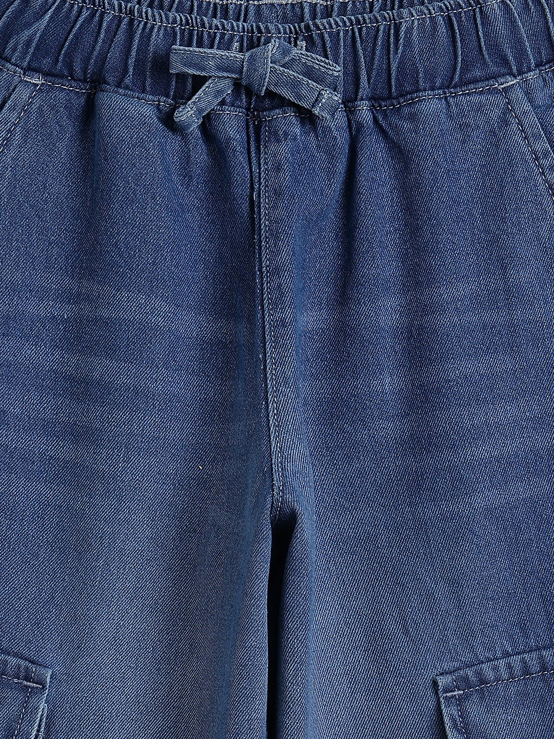 Lil Tomatoes Girls Wide Leg Cargo Denim Jeans