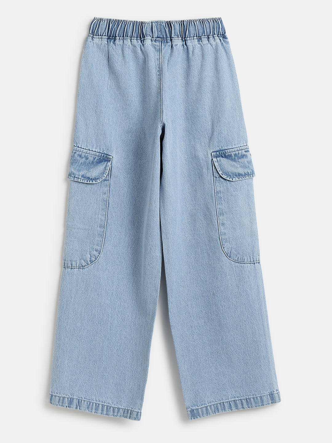 Lil Tomatoes Girls Wide Leg Cargo Denim Jeans