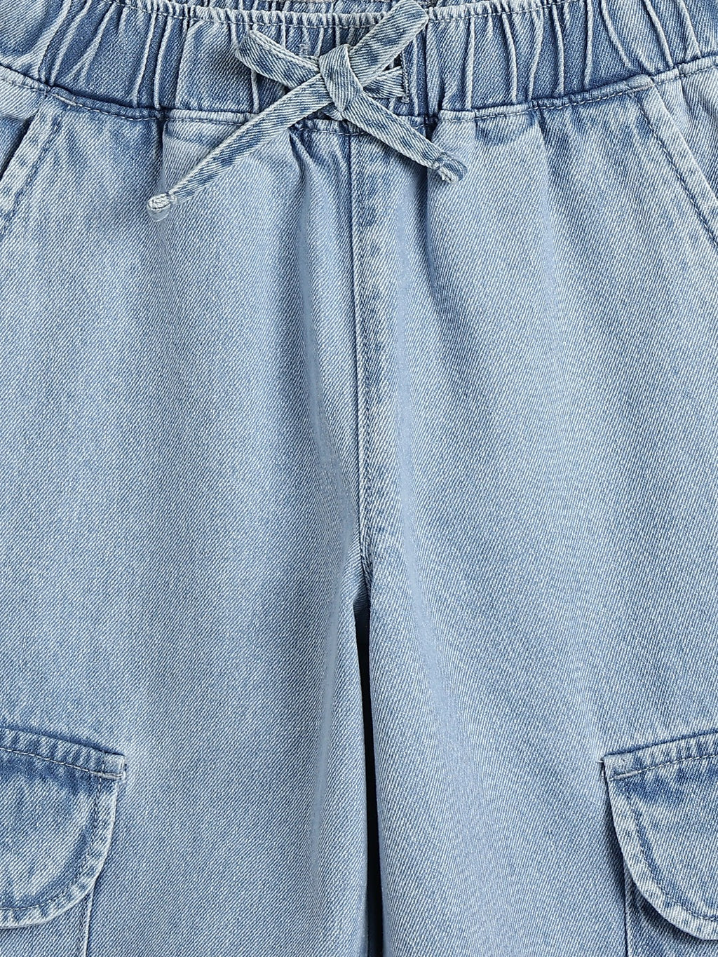 Lil Tomatoes Girls Wide Leg Cargo Denim Jeans