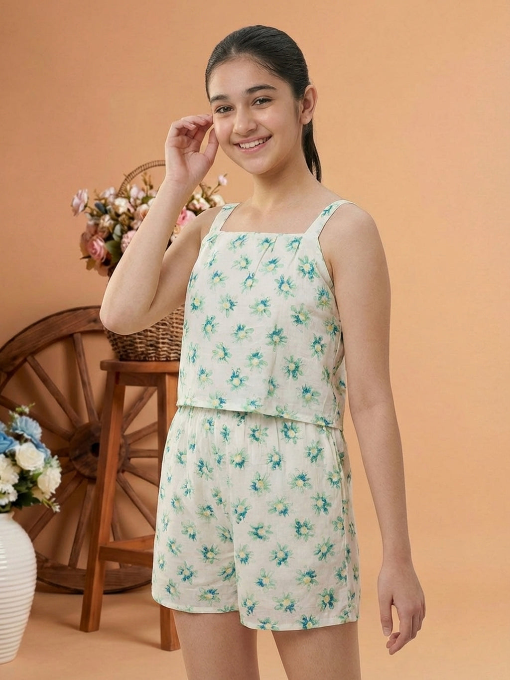 Lil Tomatoes Girls Cotton Jumpsuits