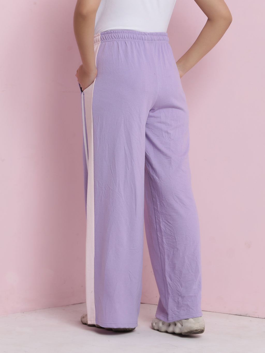 Lil Tomatoes Girls Cotton Looper Trackpant-Purple