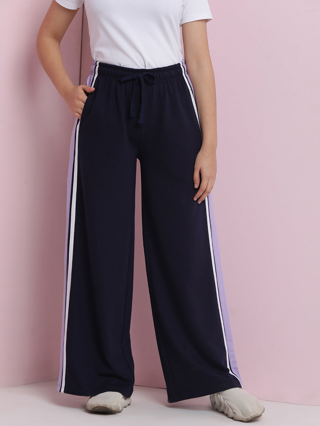 Lil Tomatoes Girls Cotton Looper Trackpant-Navy