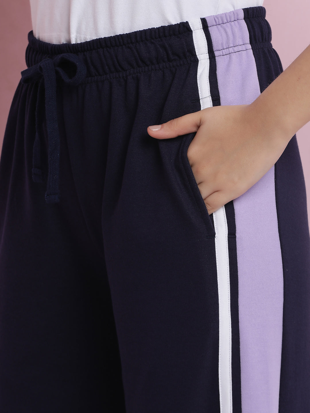 Lil Tomatoes Girls Cotton Looper Trackpant-Navy