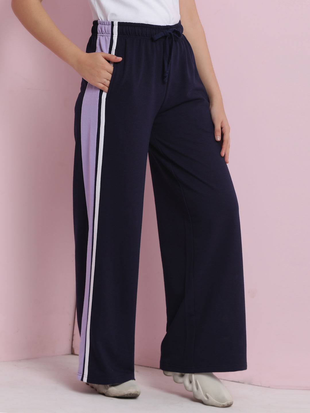Lil Tomatoes Girls Cotton Looper Trackpant-Navy
