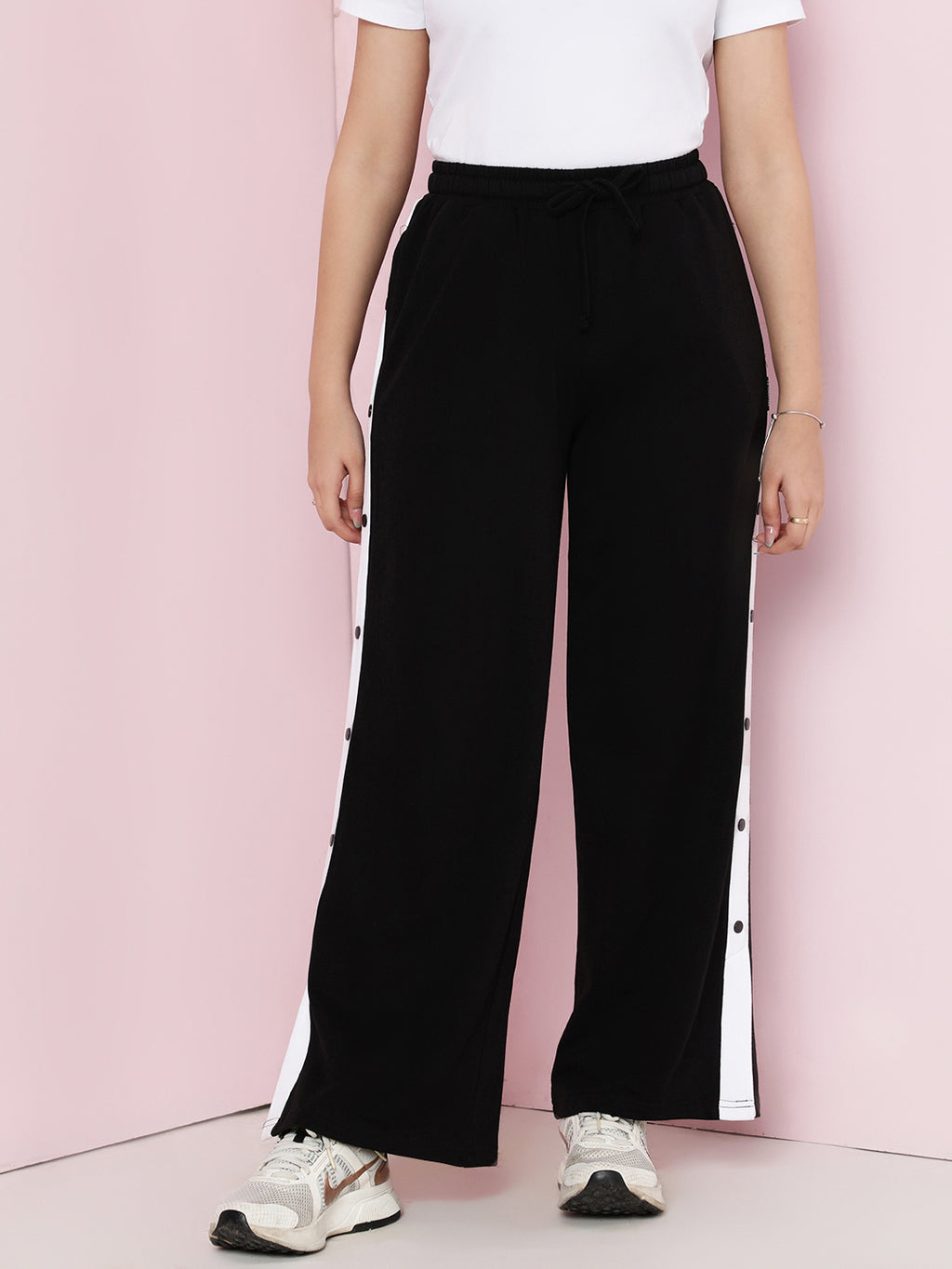 Lil Tomatoes Girls Cotton Looper Trackpant- BLACK