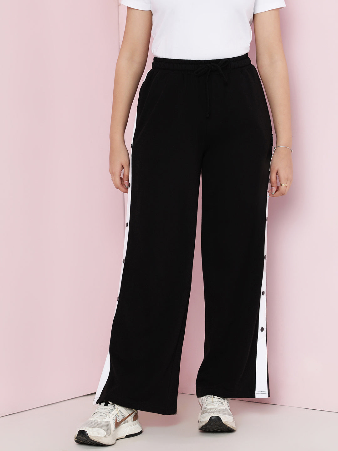 Lil Tomatoes Girls Cotton Looper Trackpant- BLACK