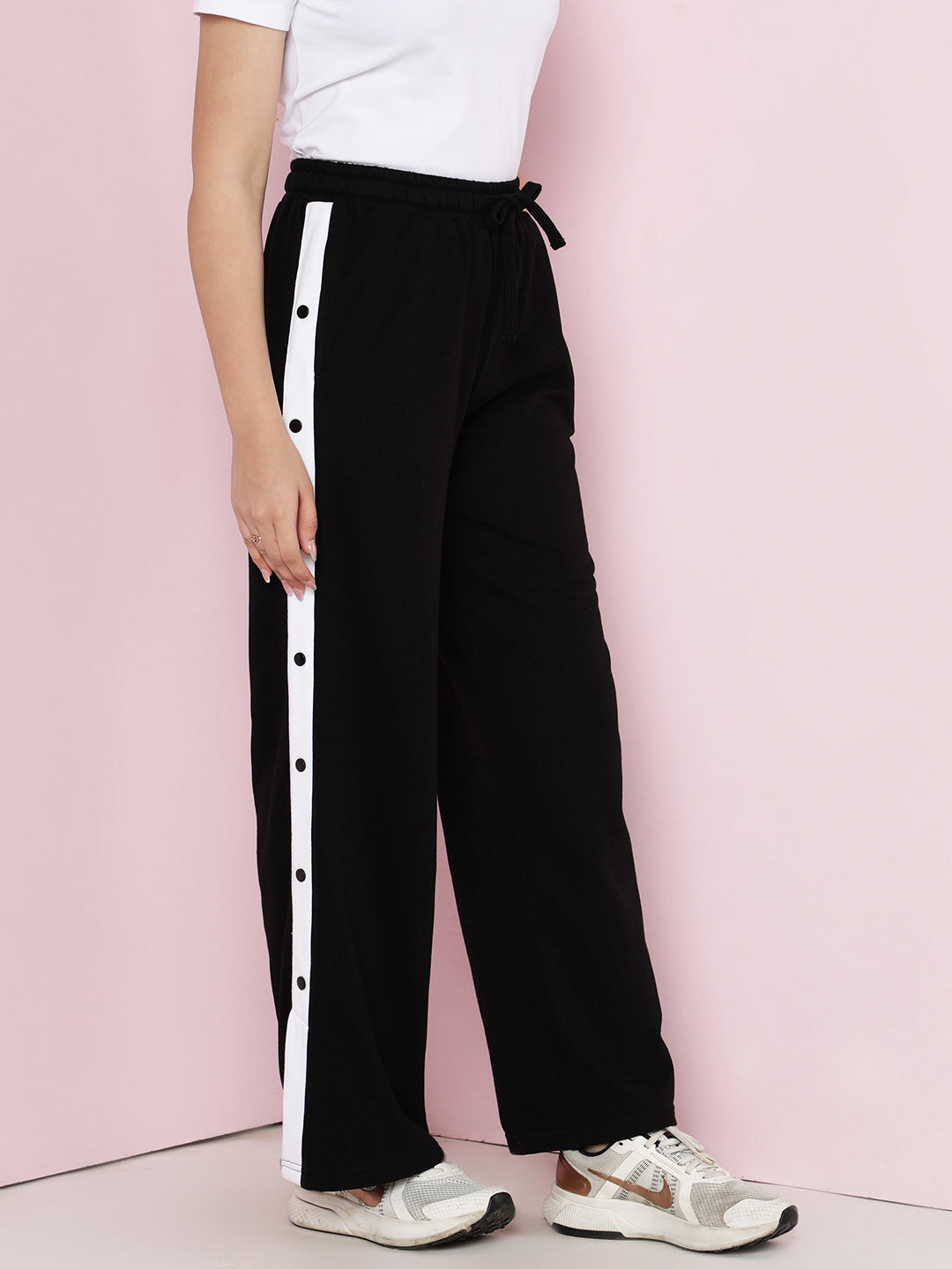 Lil Tomatoes Girls Cotton Looper Trackpant- BLACK