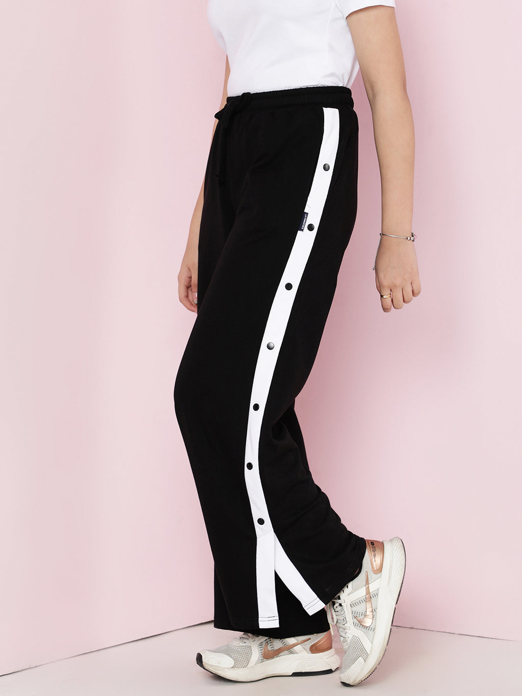 Lil Tomatoes Girls Cotton Looper Trackpant- BLACK