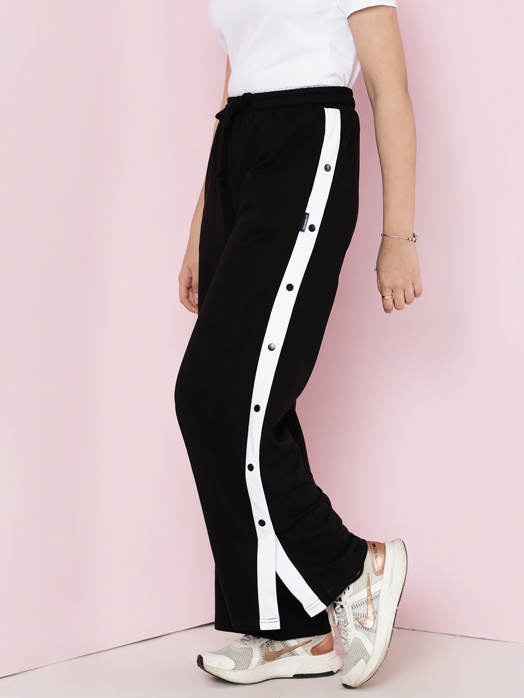 Lil Tomatoes Girls Cotton Looper Trackpant- BLACK
