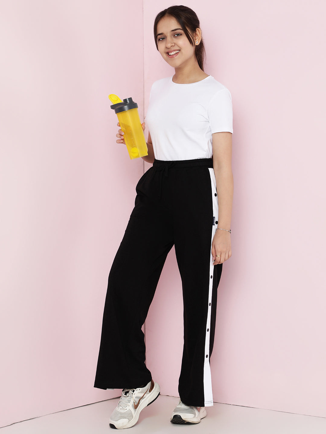 Lil Tomatoes Girls Cotton Looper Trackpant- BLACK
