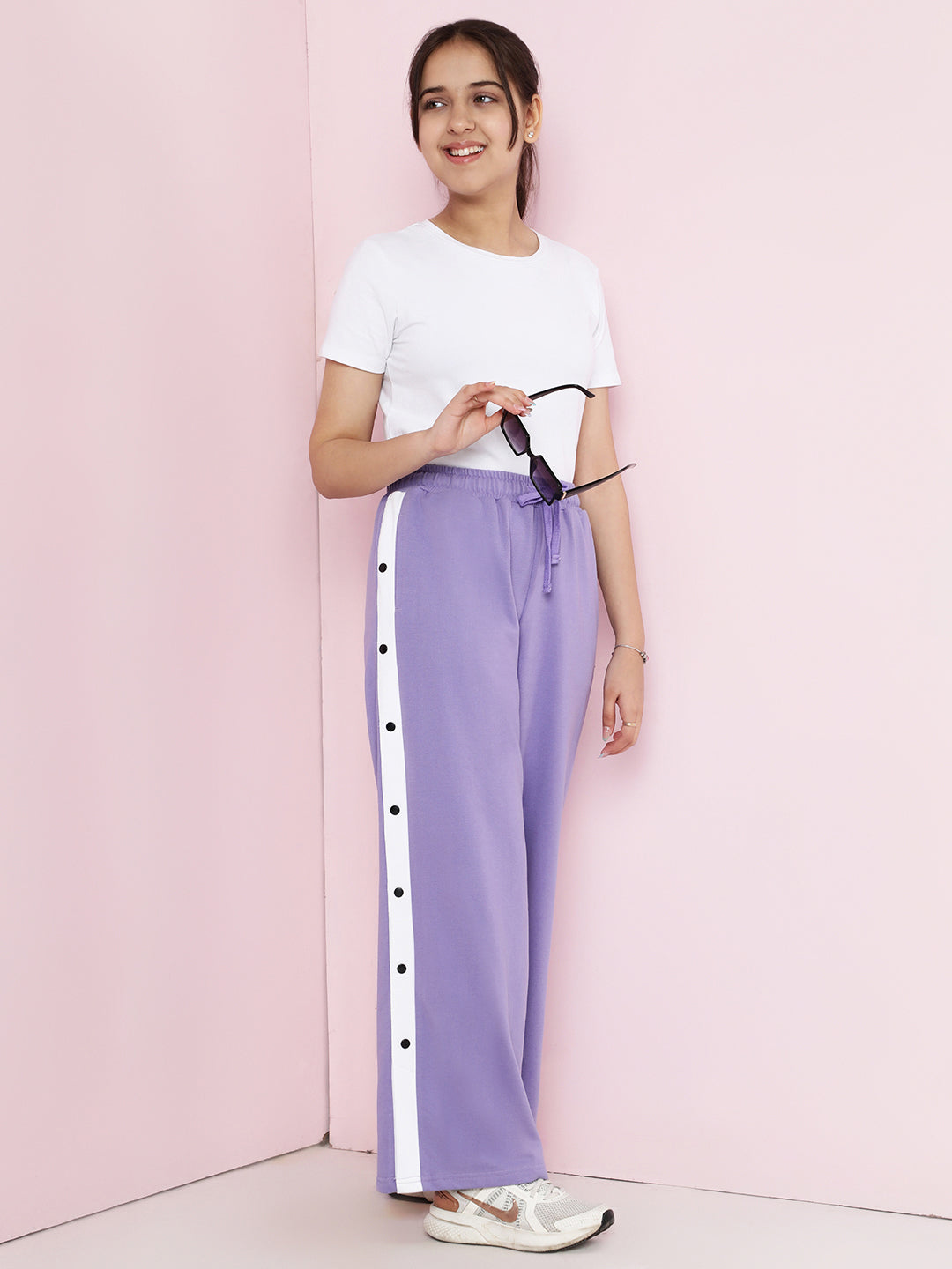 Tomatoes Girls Cotton Looper Trackpant- LAVENDER