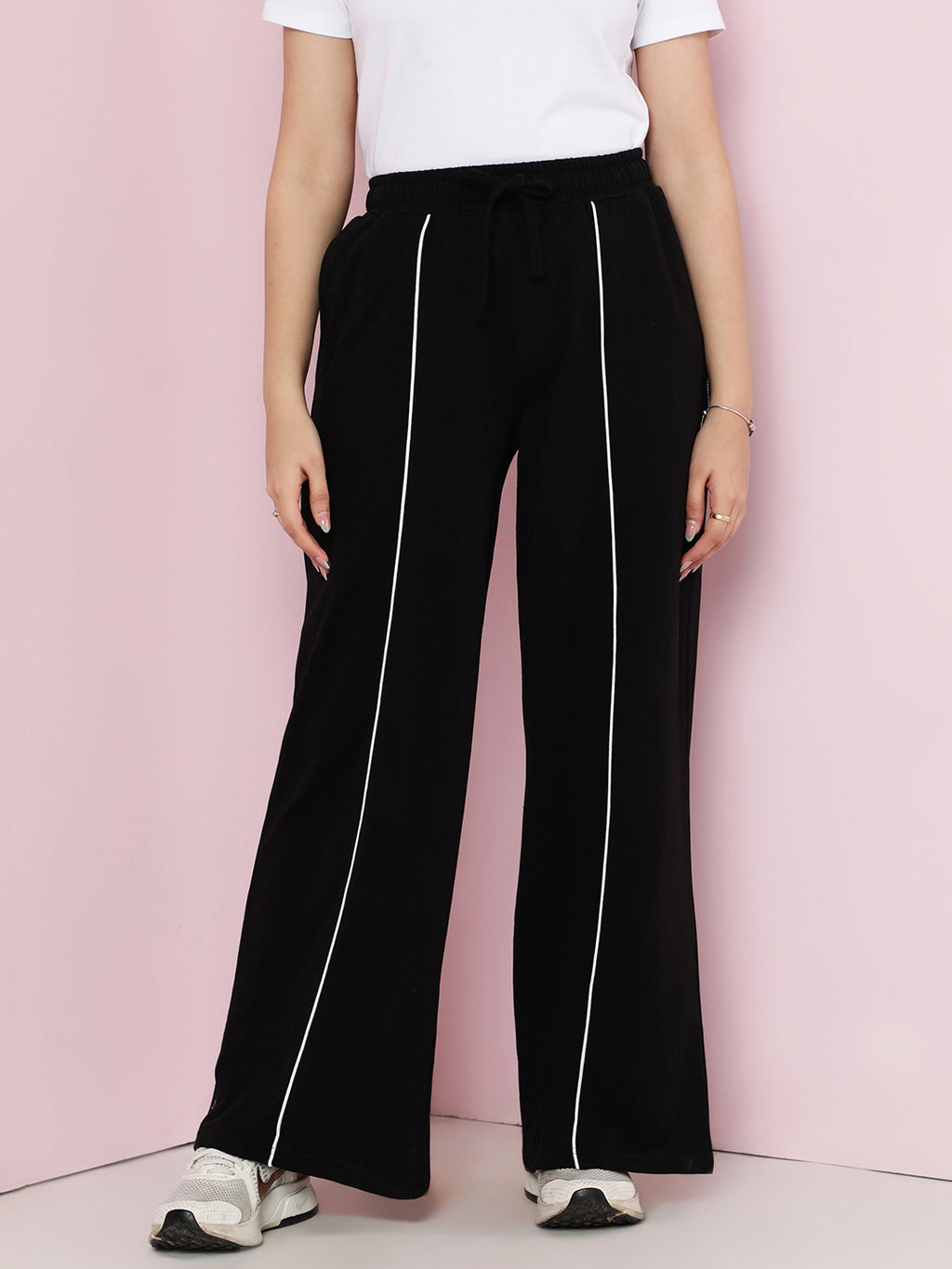 Lil Tomatoes Girls Cotton Looper Trackpant- BLACK