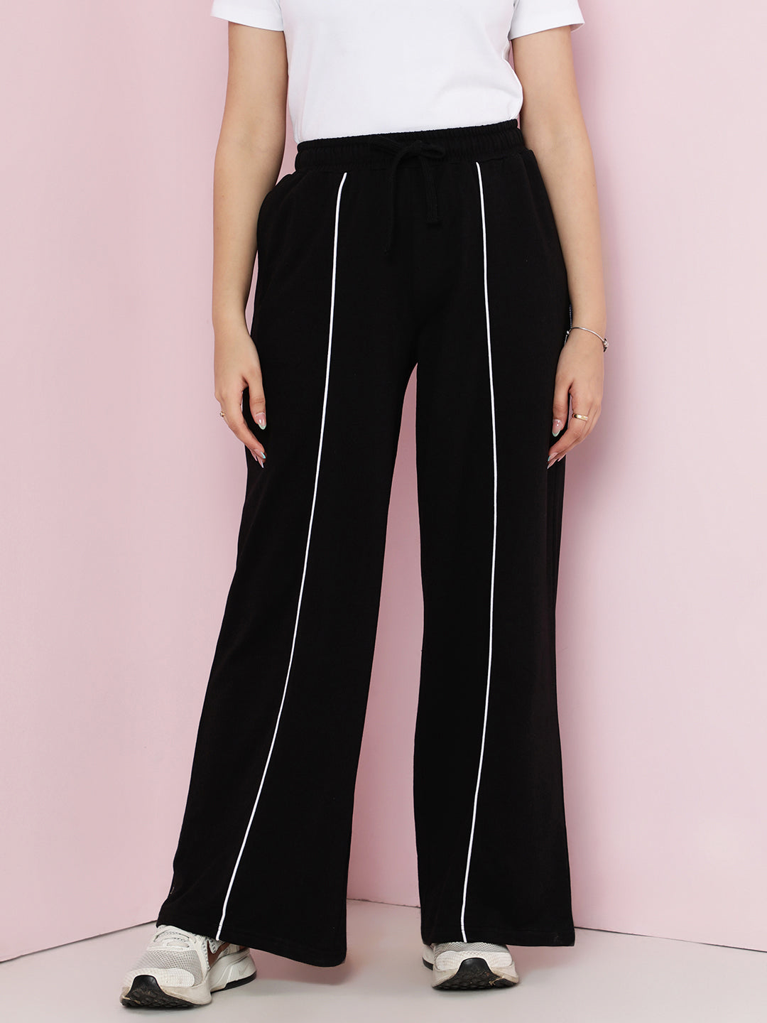Lil Tomatoes Girls Cotton Looper Trackpant- BLACK
