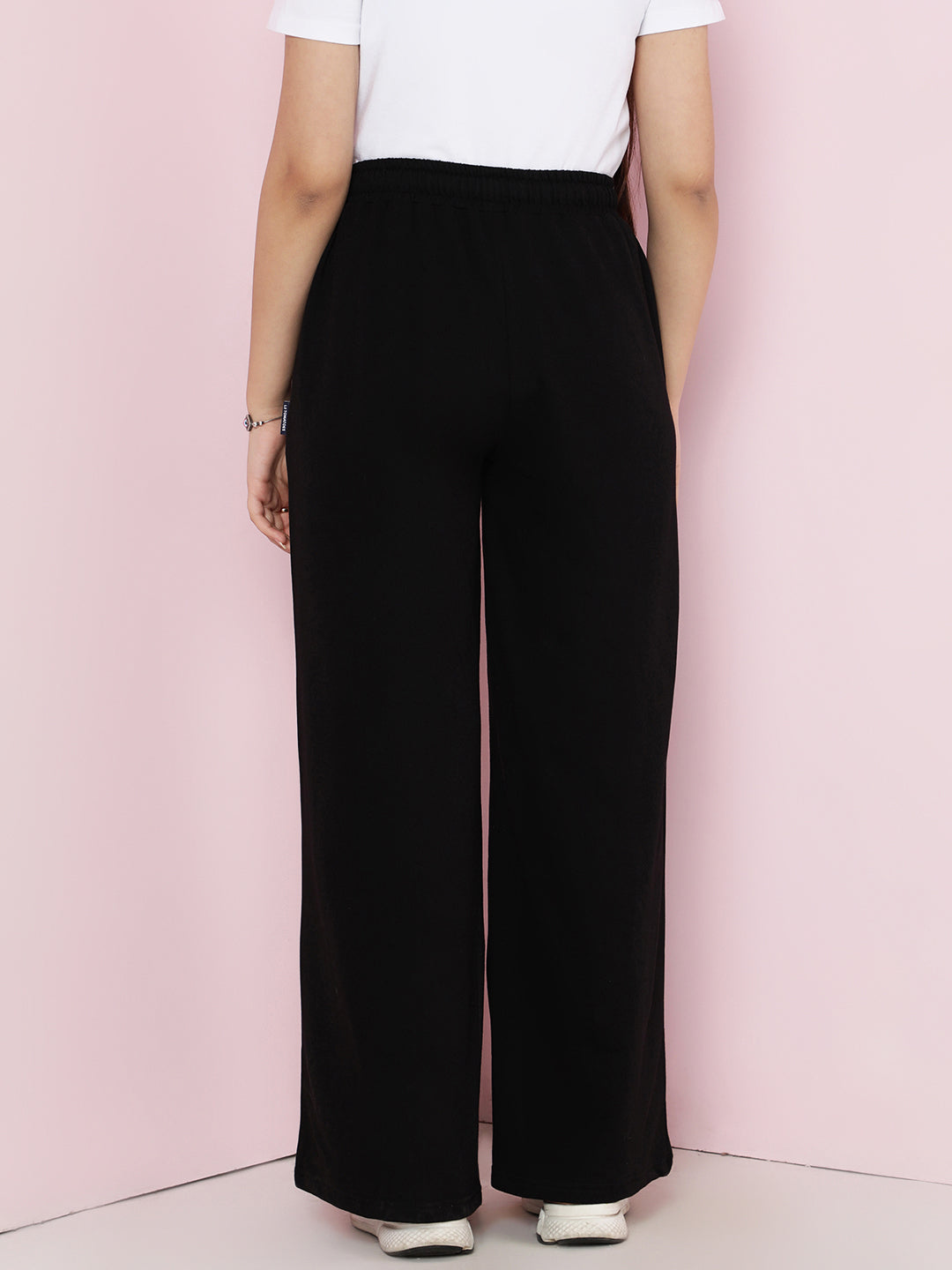 Lil Tomatoes Girls Cotton Looper Trackpant- BLACK