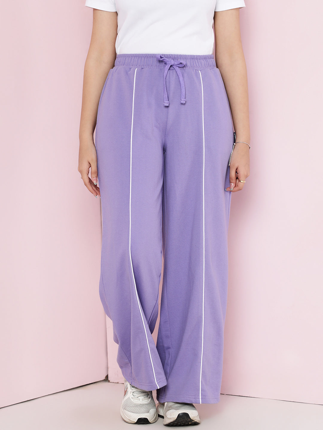 Lil Tomatoes Girls Cotton Looper Trackpant- LAVENDER
