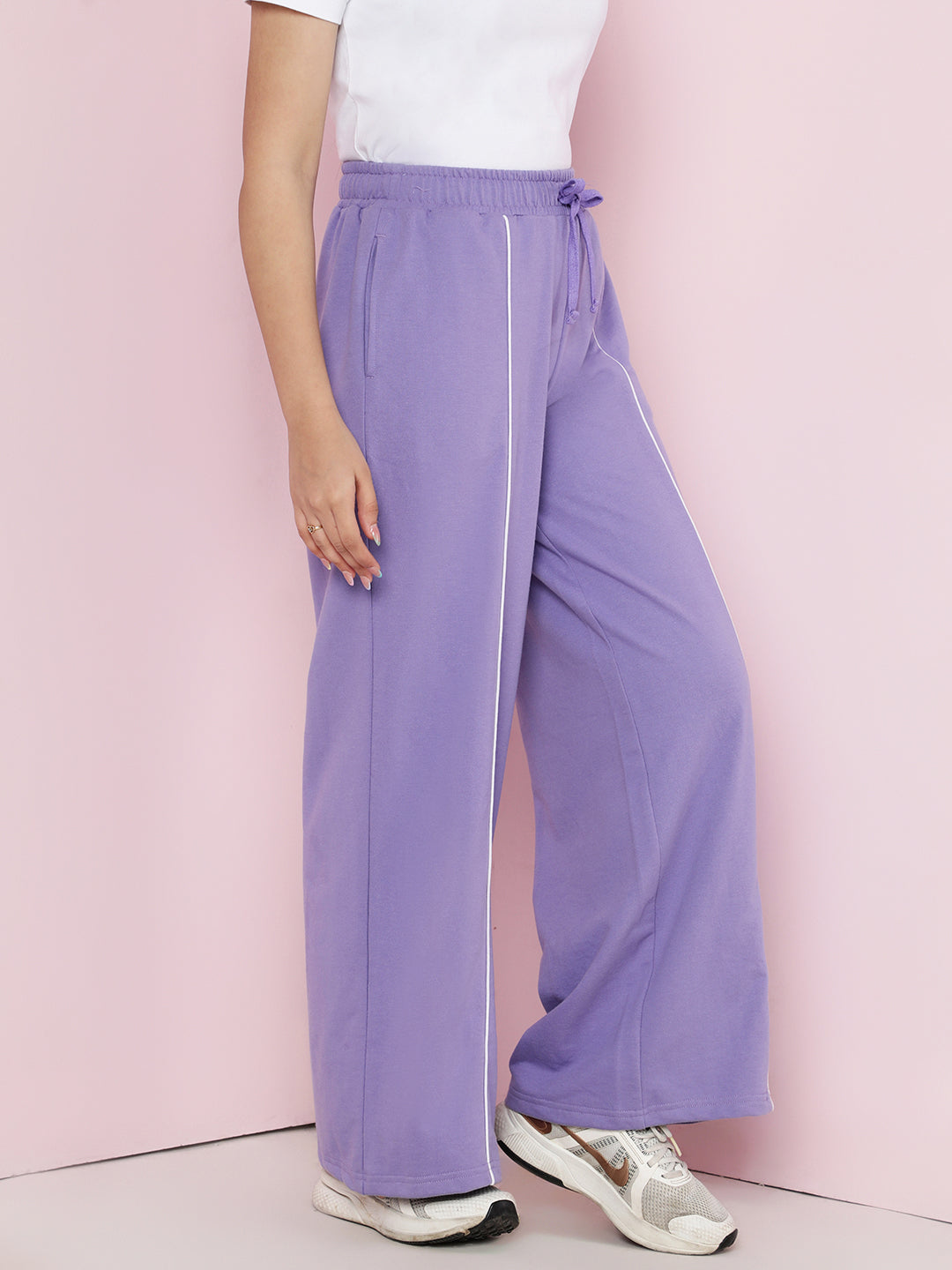 Lil Tomatoes Girls Cotton Looper Trackpant- LAVENDER