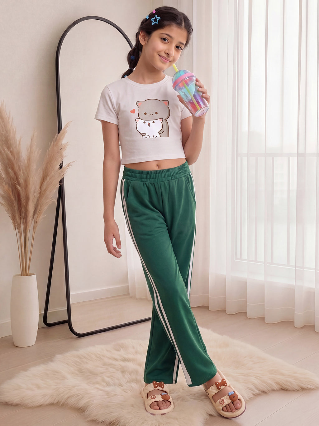 Lil Tomatoes Girls Cotton Looper Trackpant