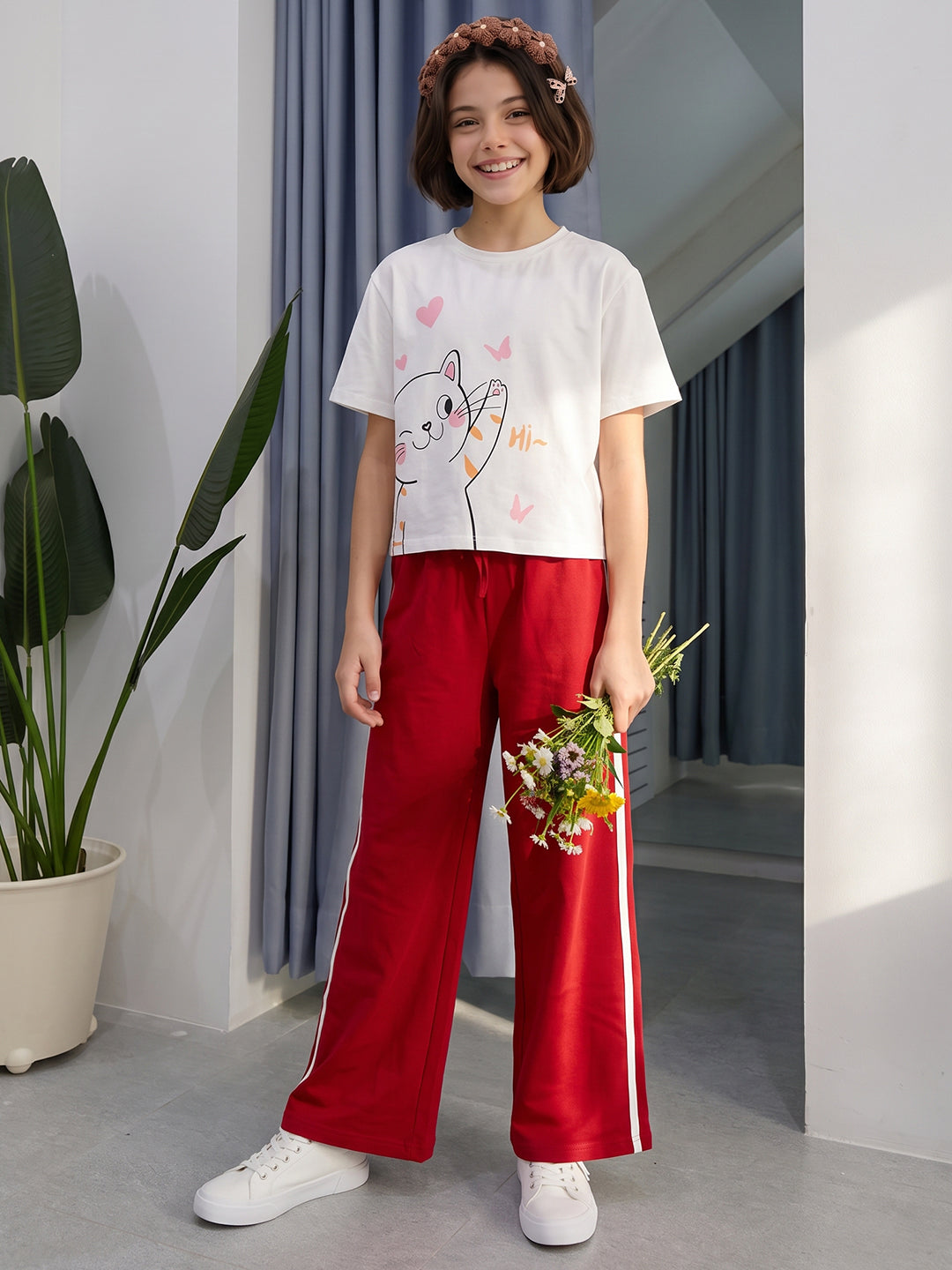 Lil Tomatoes Girls Cotton Looper Trackpant