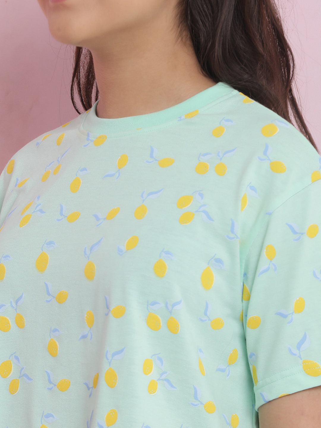 Lil Tomatoes Girls Cotton Night Suits-LtGreen