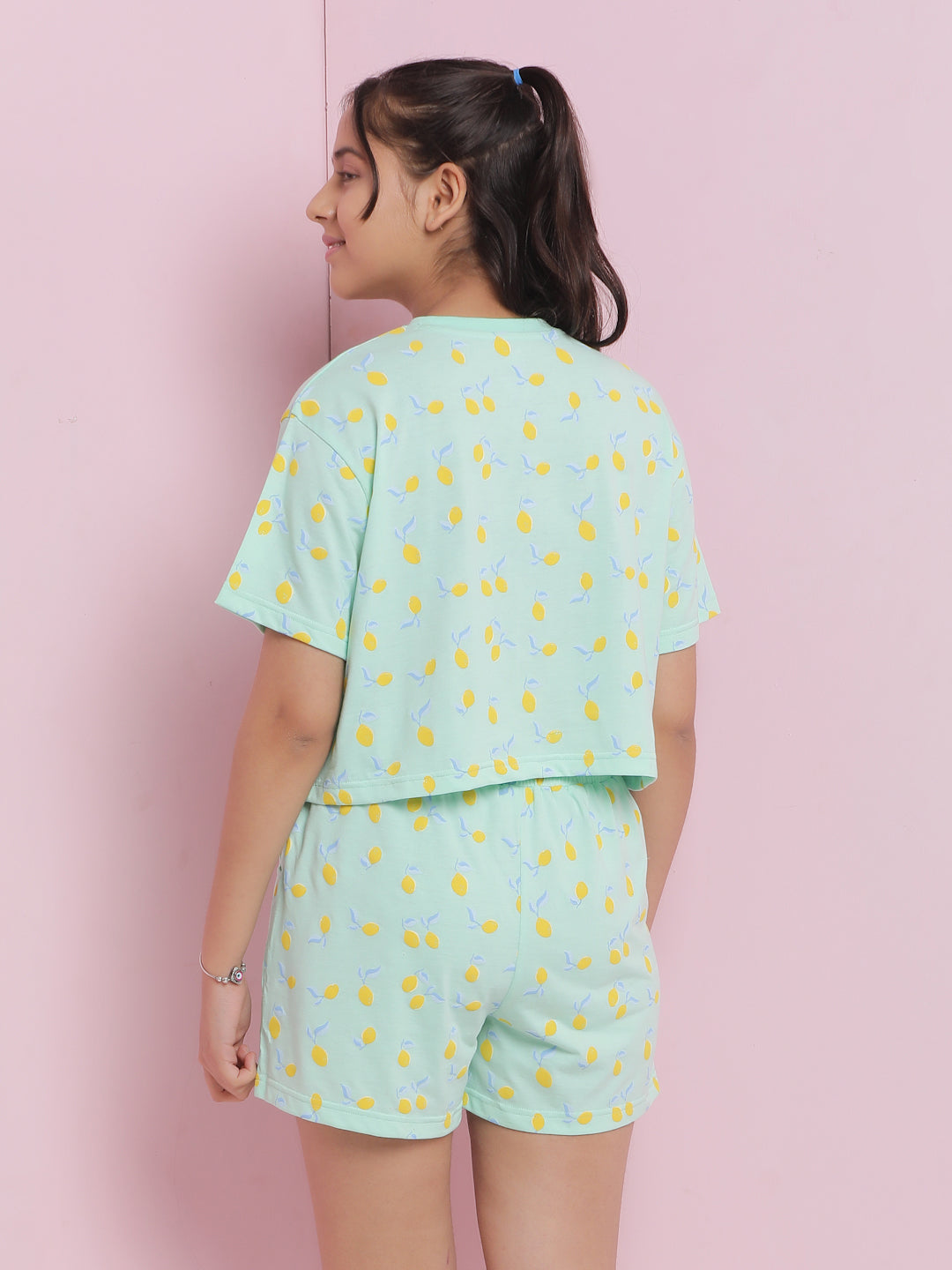 Lil Tomatoes Girls Cotton Night Suits-LtGreen