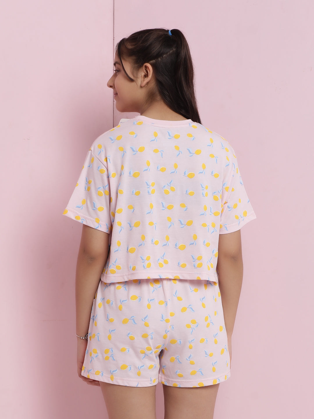 Lil Tomatoes Girls Cotton Night Suits-Pink