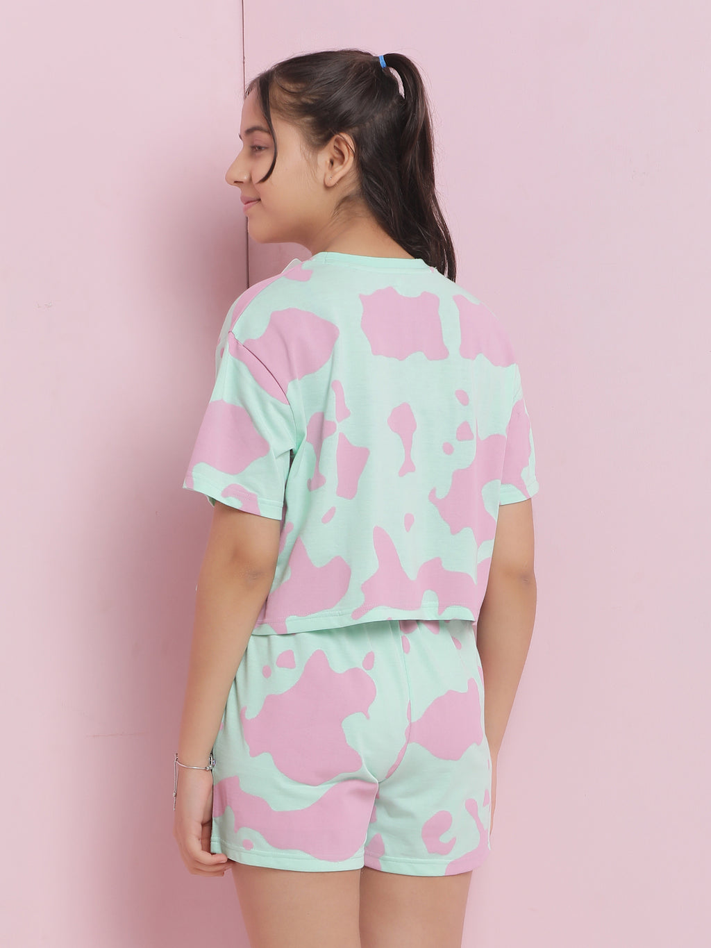 Lil Tomatoes Girls Cotton Night Suits-LtGreen