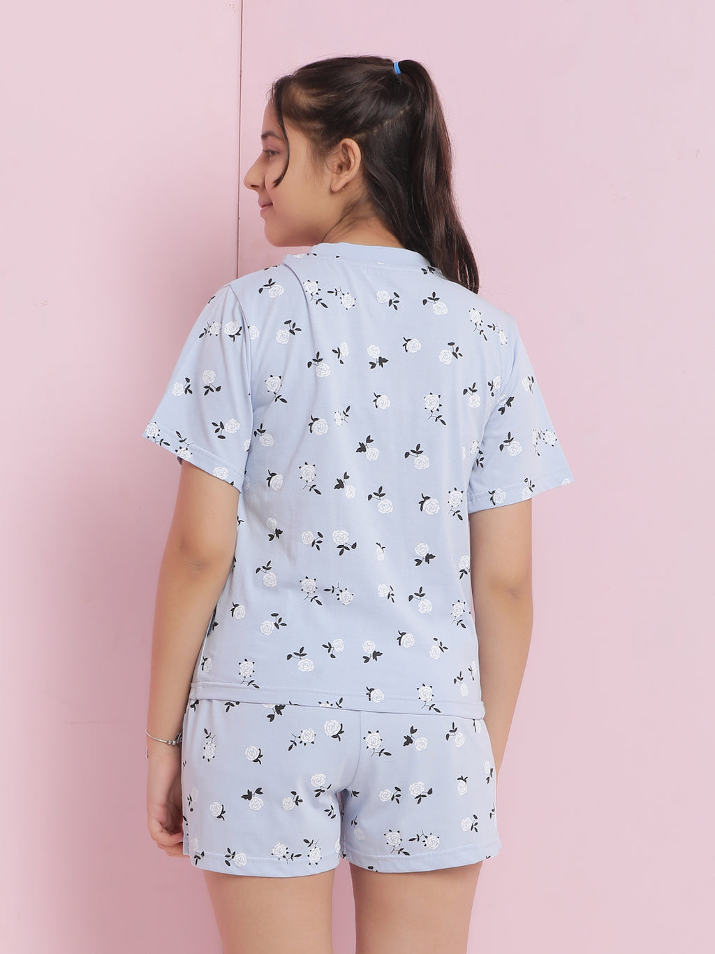 Lil Tomatoes Girls Cotton Night Suits-Blue
