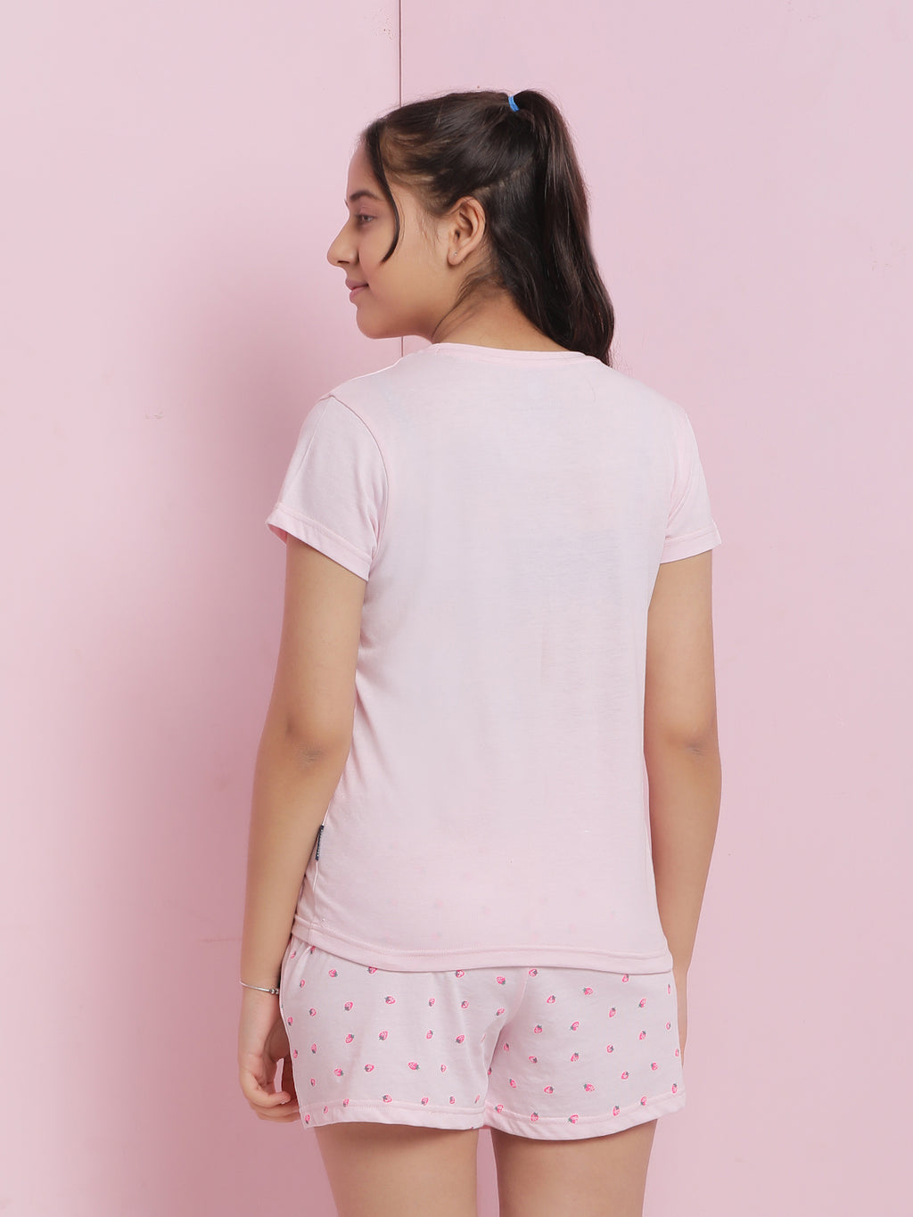 Lil Tomatoes Girls Cotton Night Suits-Pink