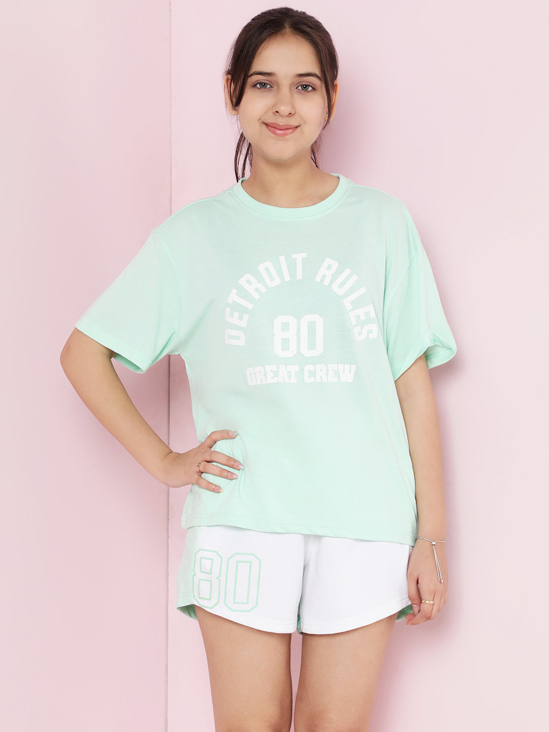 Lil Tomatoes Girls Cotton Night Suits- LTGREEN