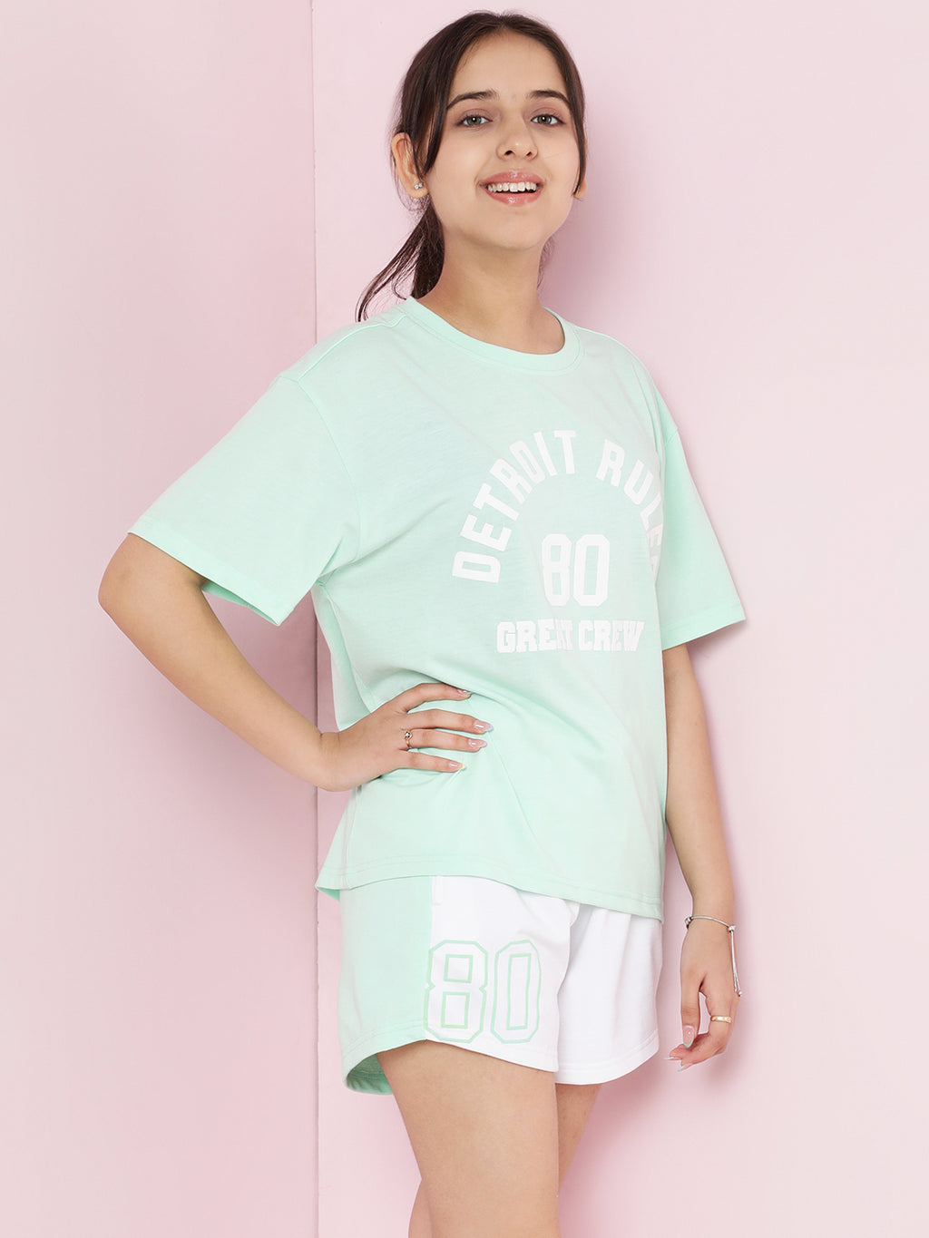 Lil Tomatoes Girls Cotton Night Suits- LTGREEN