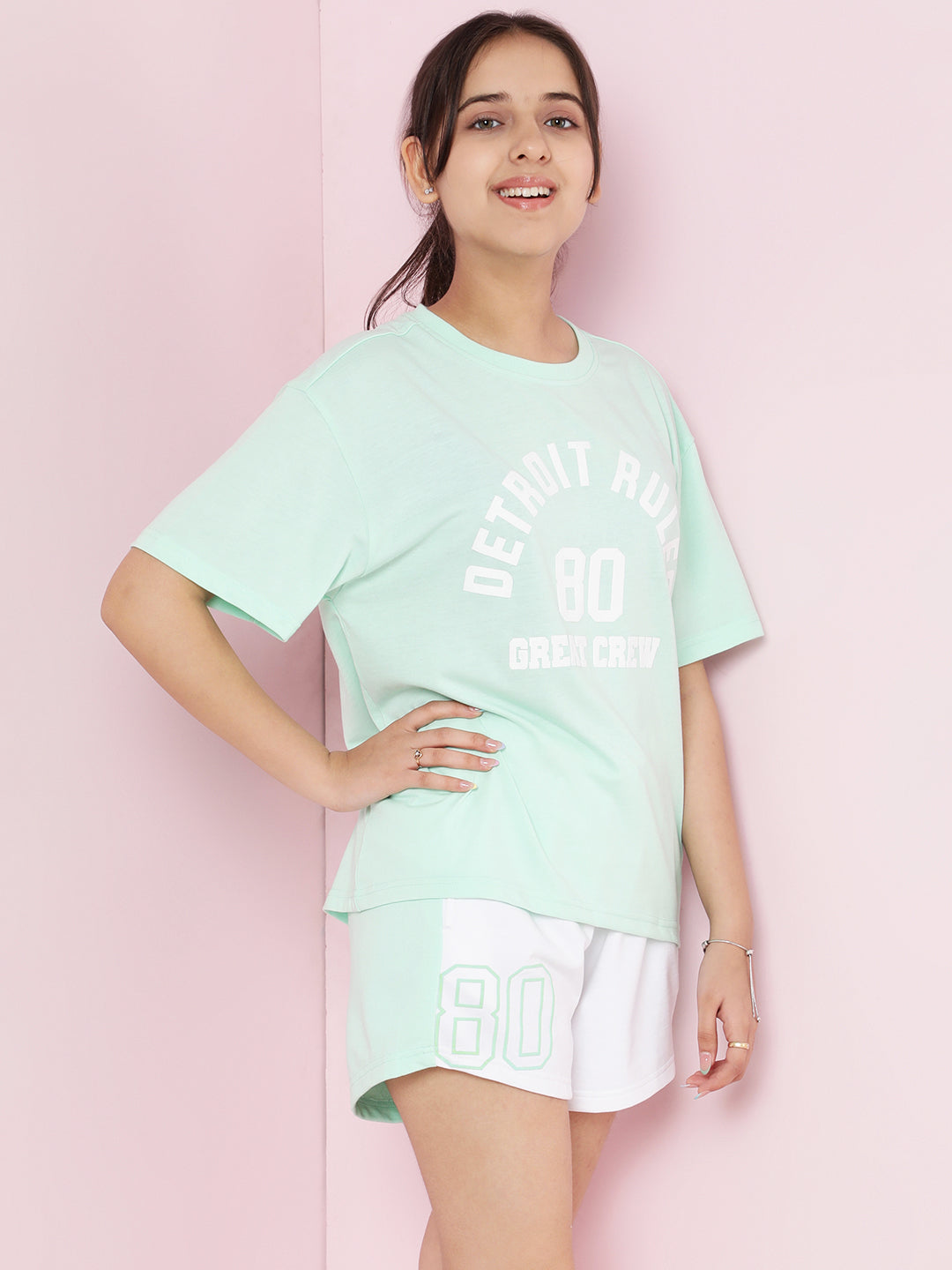 Lil Tomatoes Girls Cotton Night Suits- LTGREEN