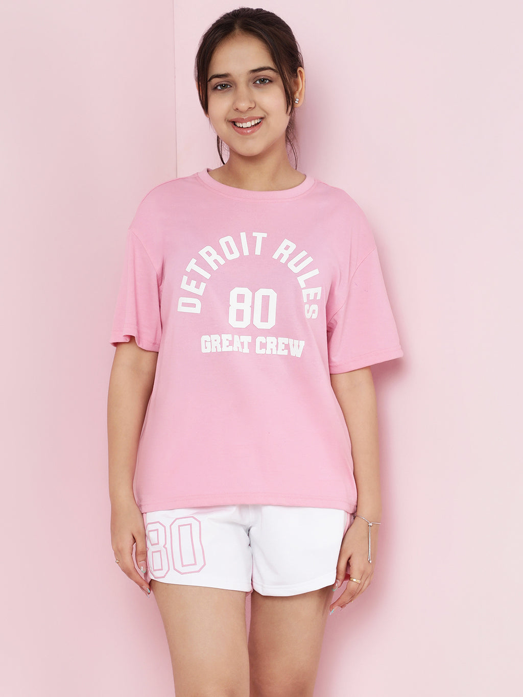 Lil Tomatoes Girls Cotton Night Suits- PINK