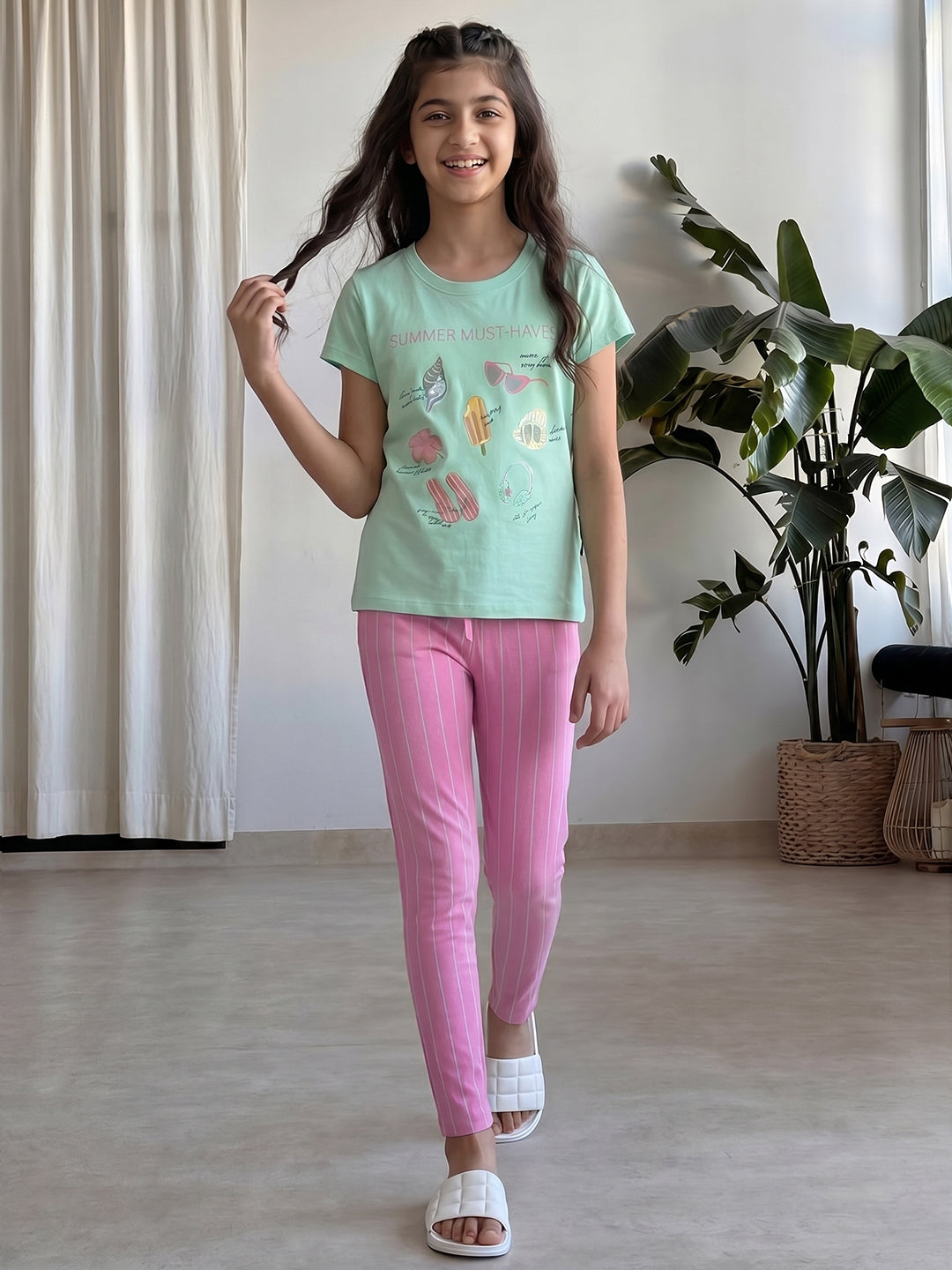 Lil Tomatoes Girls Cotton Night Suits