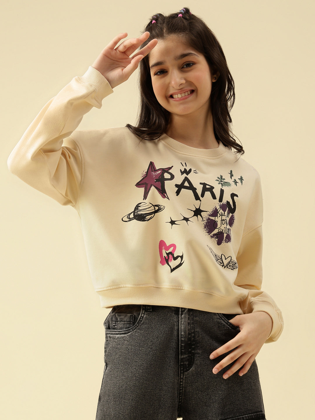 Lil Tomatoes Girls Cotton Looper Sweatshirt