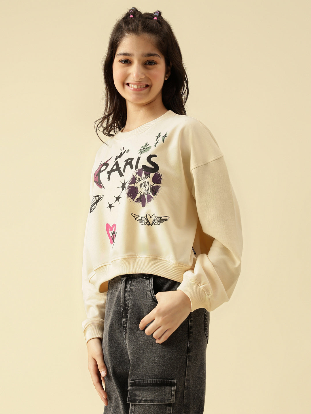 Lil Tomatoes Girls Cotton Looper Sweatshirt