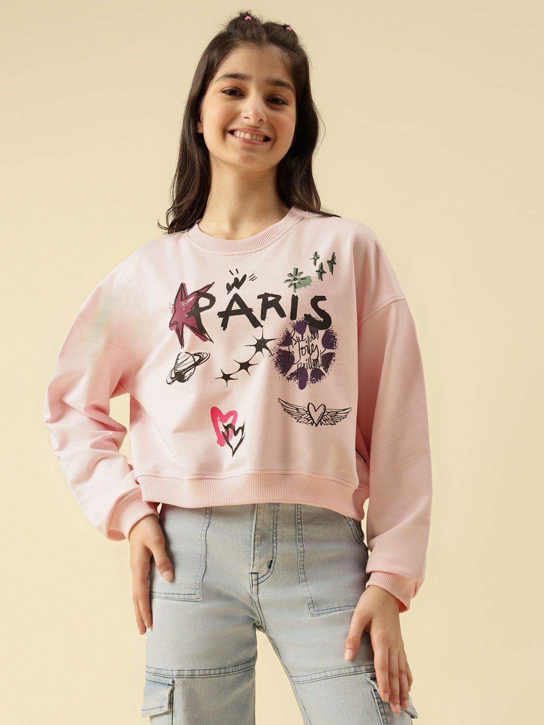 Lil Tomatoes Girls Cotton Looper Sweatshirt