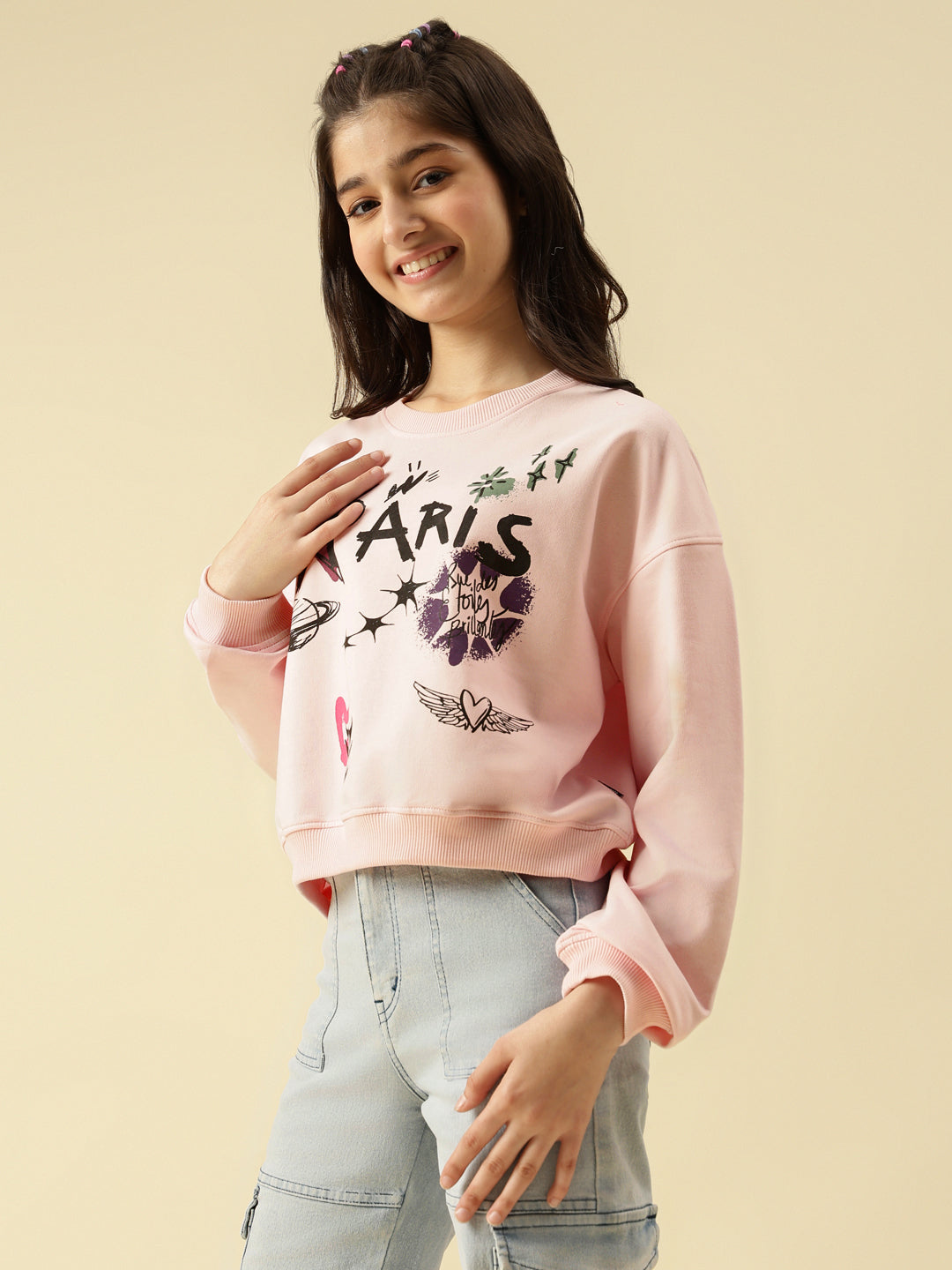 Lil Tomatoes Girls Cotton Looper Sweatshirt
