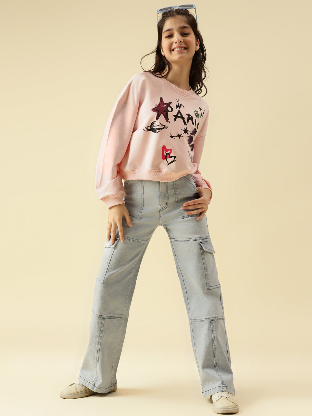 Lil Tomatoes Girls Cotton Looper Sweatshirt