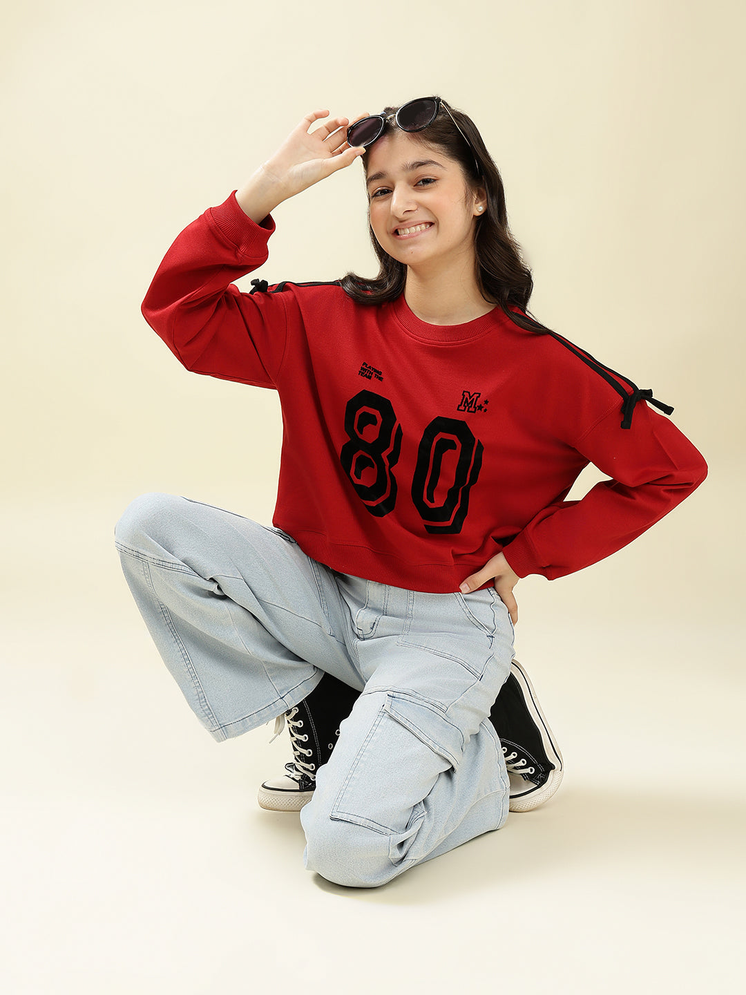 Lil Tomatoes Girls Cotton Looper Sweatshirt