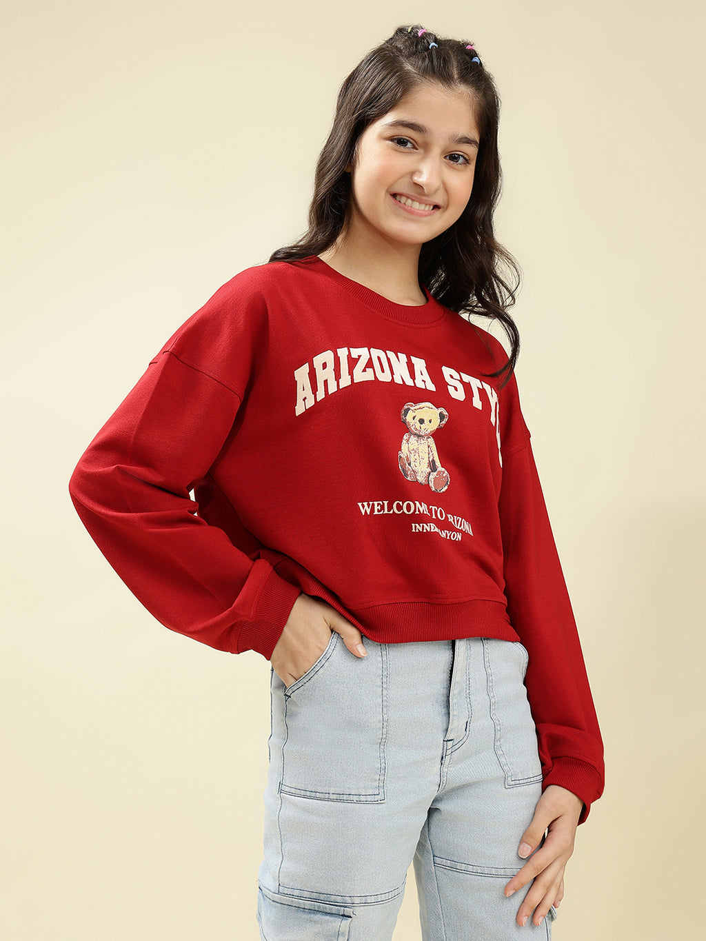 Lil Tomatoes Girls Cotton Looper Sweatshirt