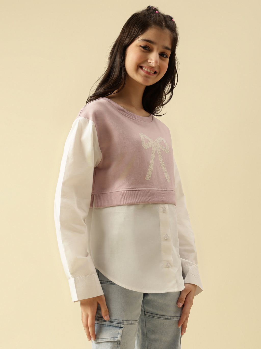 Lil Tomatoes Girls Cotton Looper Sweatshirt