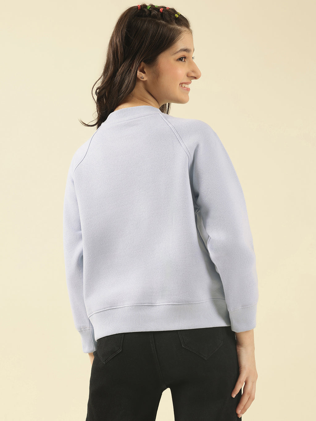 Lil Tomatoes Girls Cotton Fleece Sweatshirt- BLUE