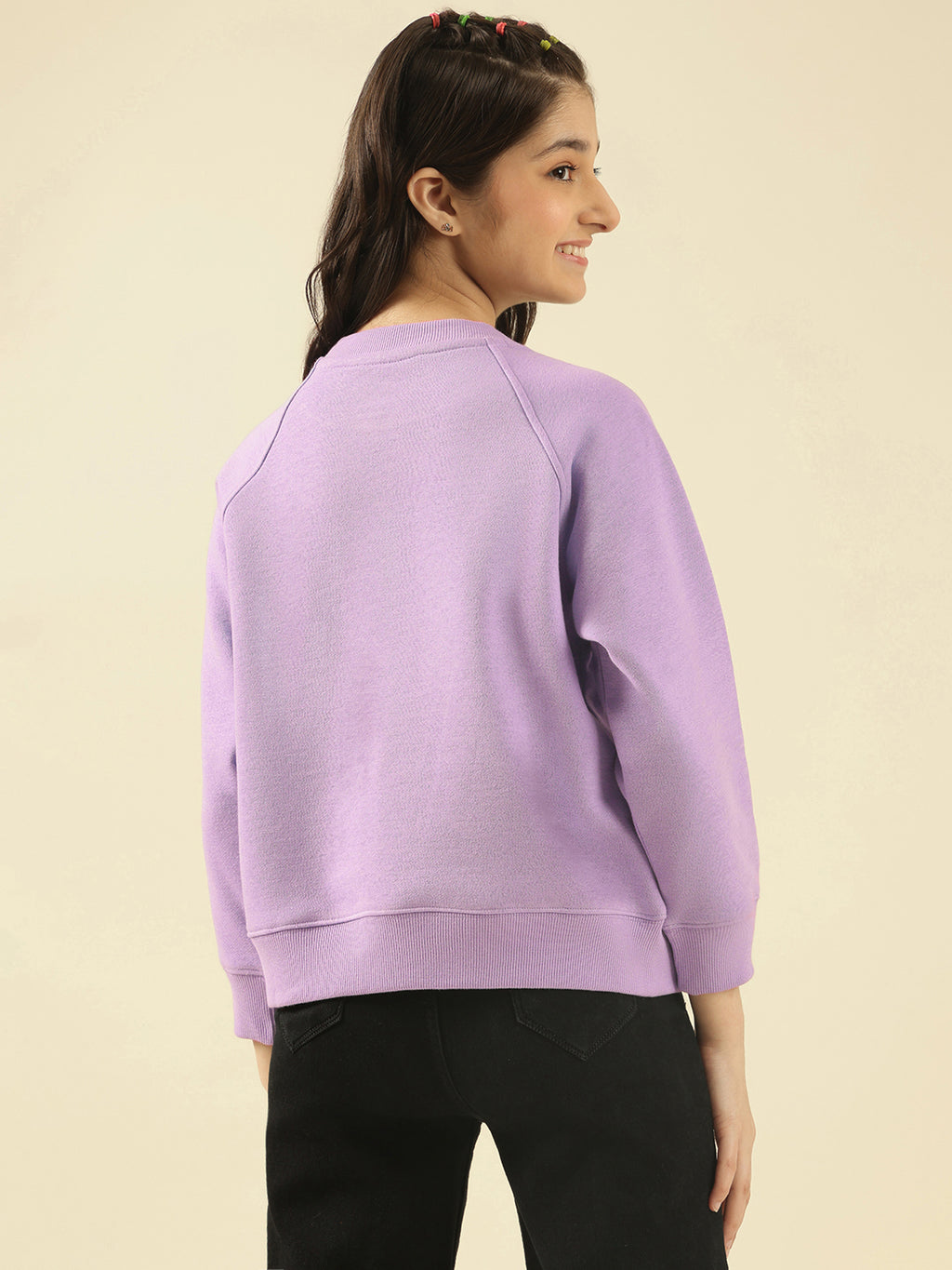 Lil Tomatoes Girls Cotton Fleece Sweatshirt- LILAC