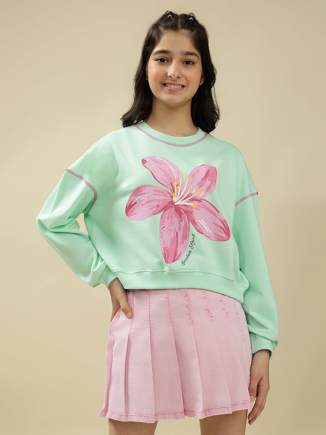 Lil Tomatoes Girls Cotton Looper Sweatshirt